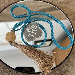 New The Royal Standard Agate Stone Turquoise‎ Bead Tasseled Necklace